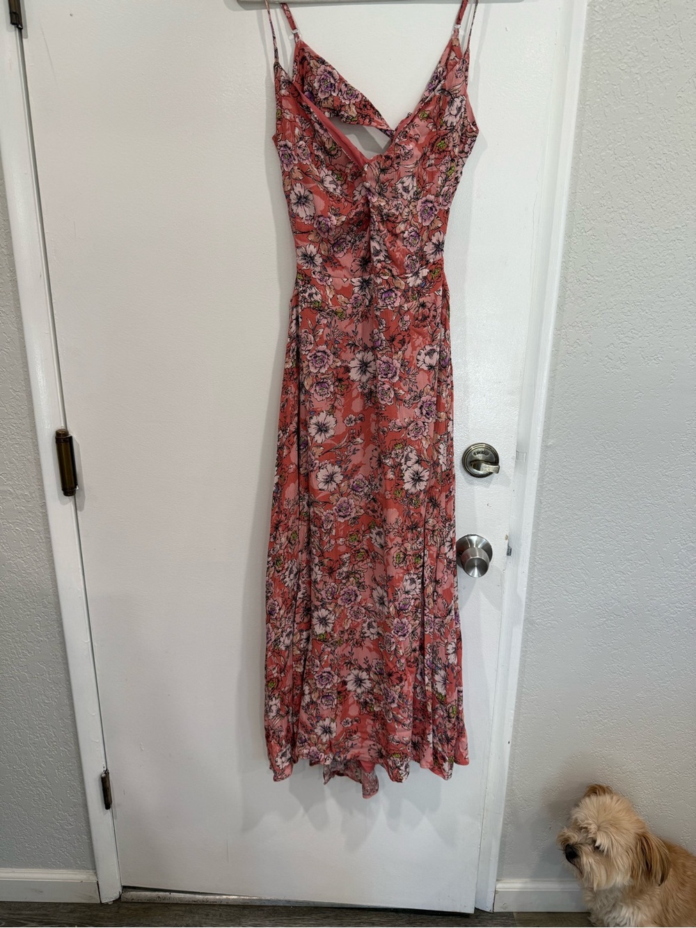 Lulu’s Floral Pink Sleeveless Maxi Dress